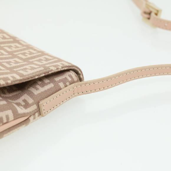 FENDI Zucchino Canvas Shoulder Bag Pink Auth rd2782 - Picture 8 of 10